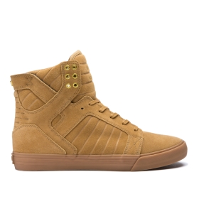 Supra Mens SKYTOP High Top Shoes Tan/Lt Gum | US-66950